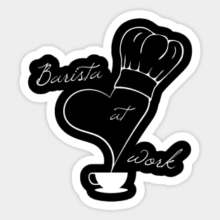 Barista at work, preparing coffee Sticker